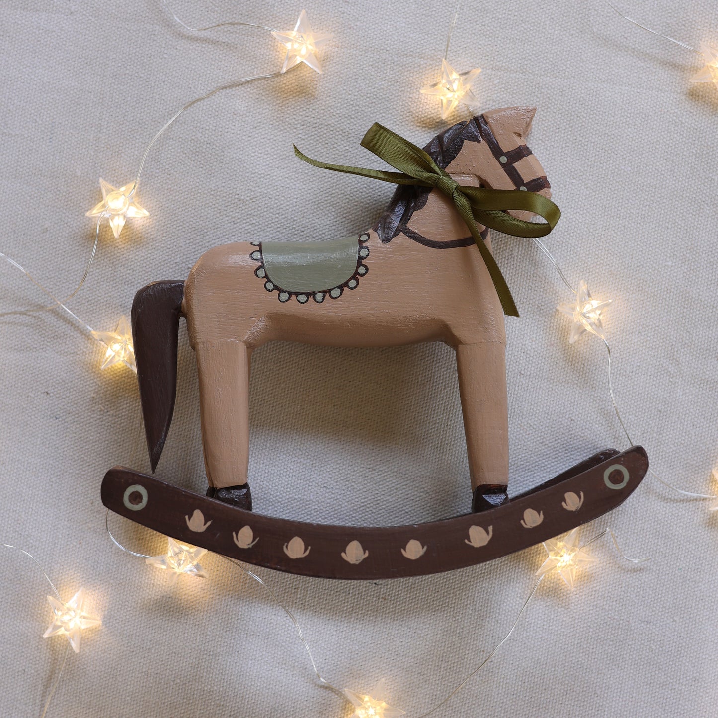 Hand painted Rocking horse - Green