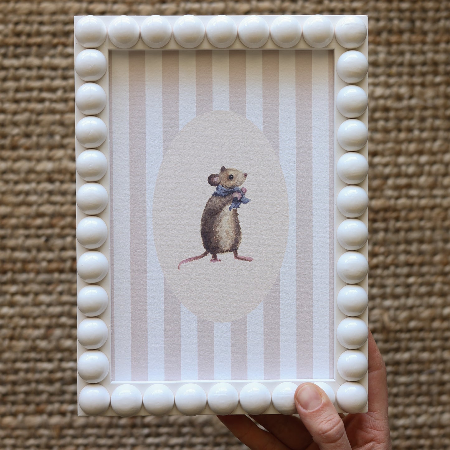 Mouse in Stripe with bobbin frame A5