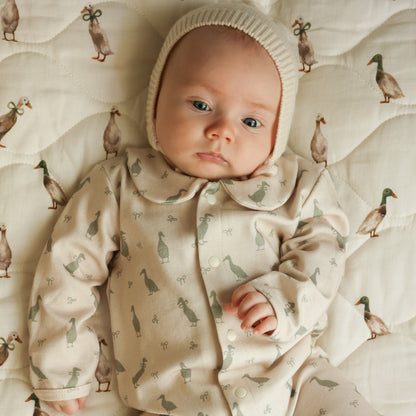 Cotton Babygrow - Duck Cream