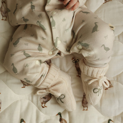 Cotton Babygrow - Duck Cream