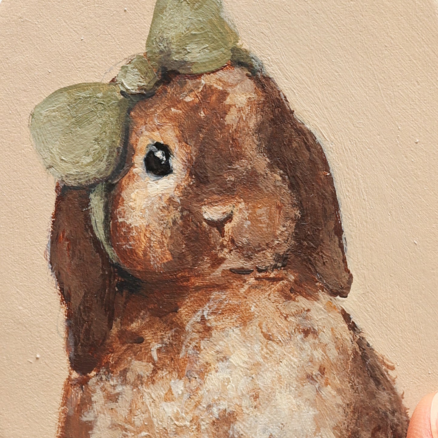 Hand painted ceramic - Bunny with headband