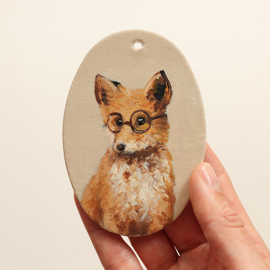 Hand painted ceramic - A gentleman Fox