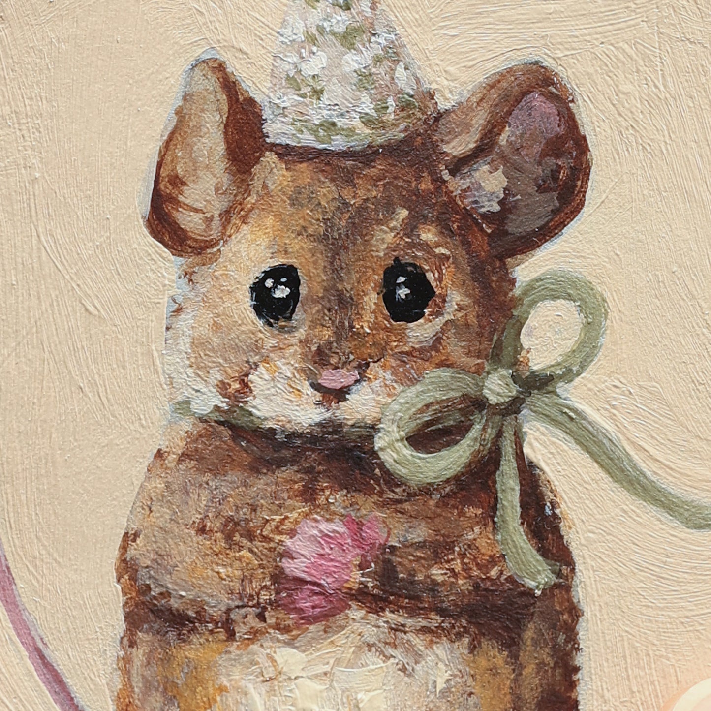 Hand painted ceramic - Celebration mouse