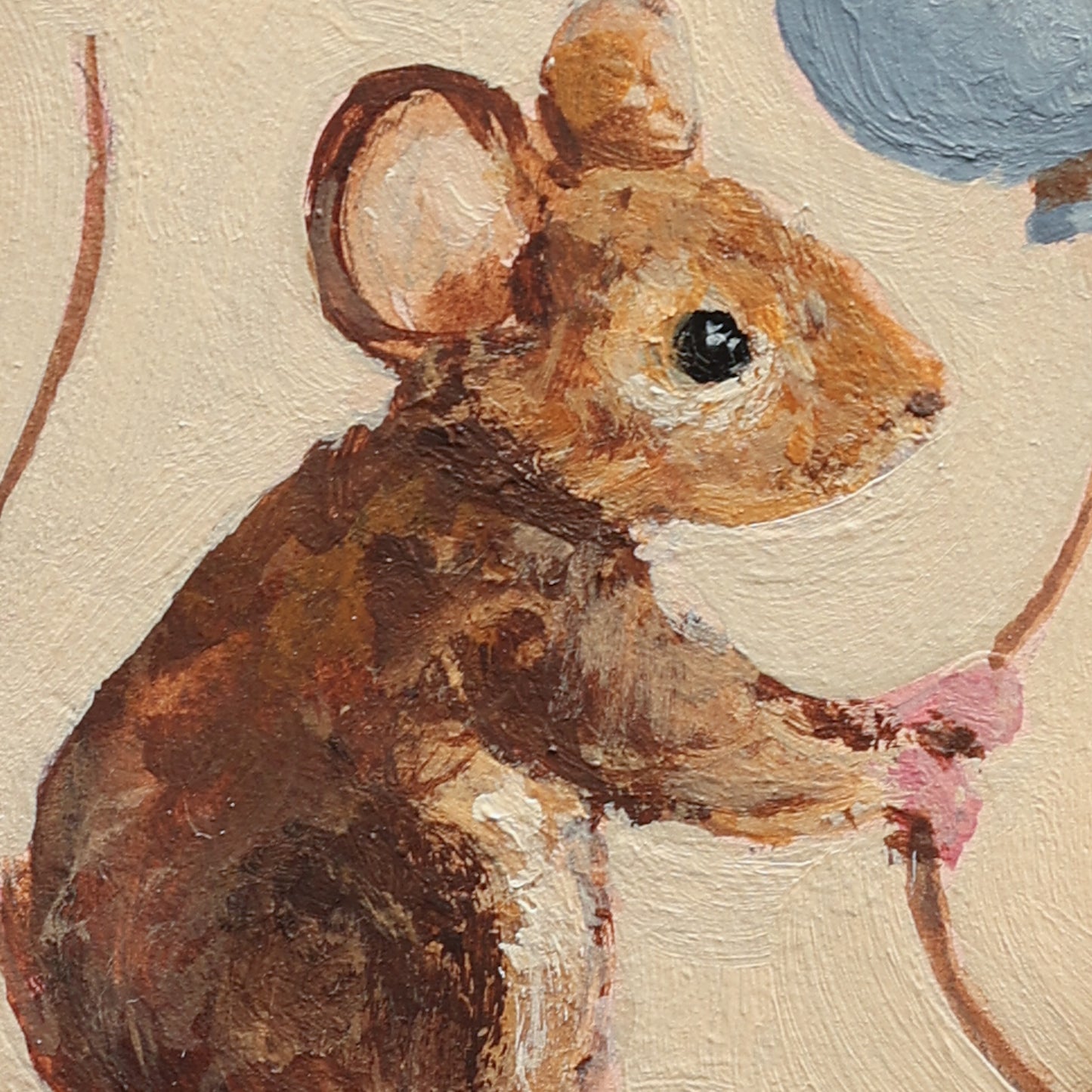 Hand painted ceramic - Mouse with balloon