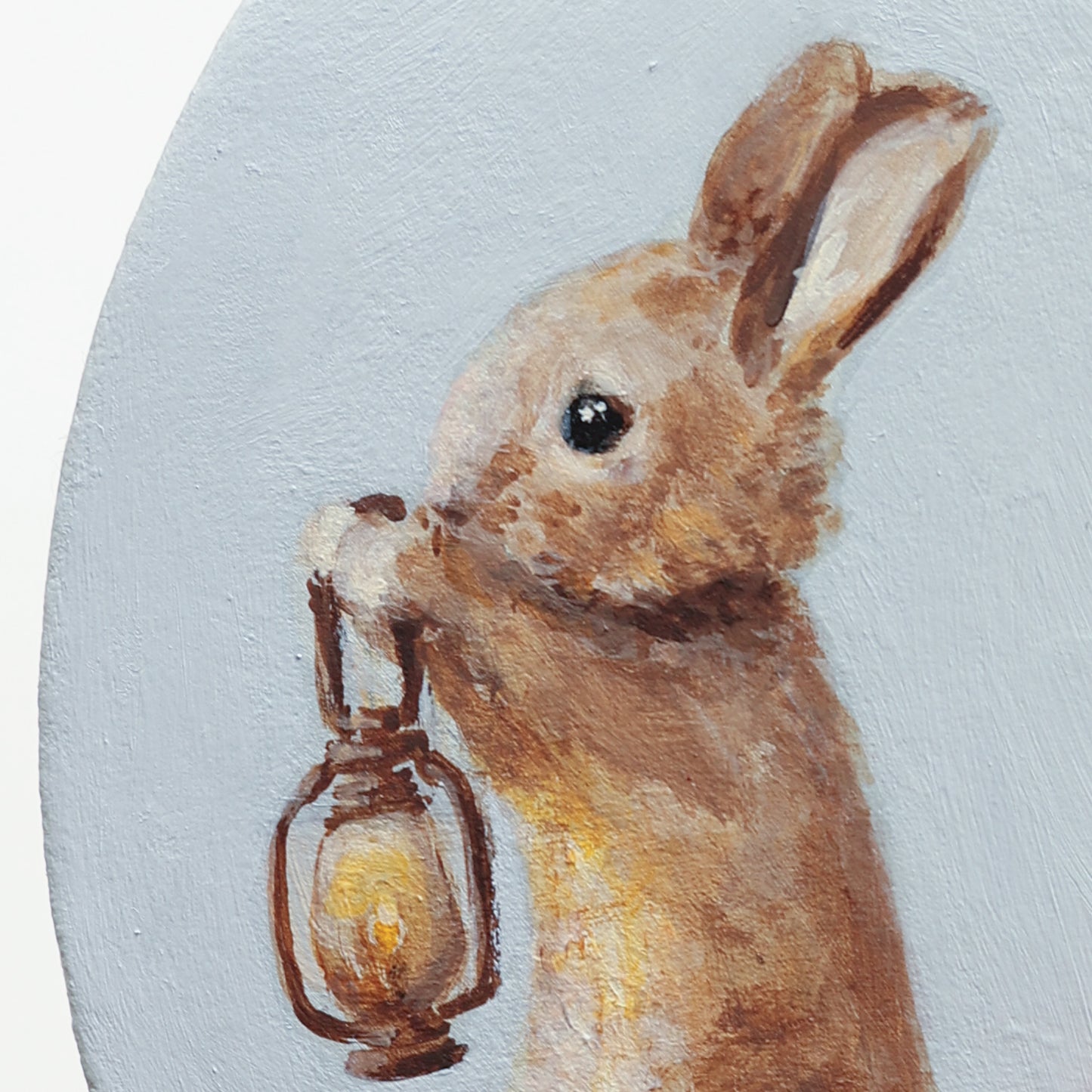 Hand painted ceramic - Bunny with lantern