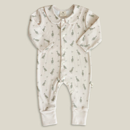 Cotton Babygrow - Duck Cream