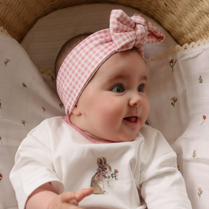Baby Headband - Pink Gingham