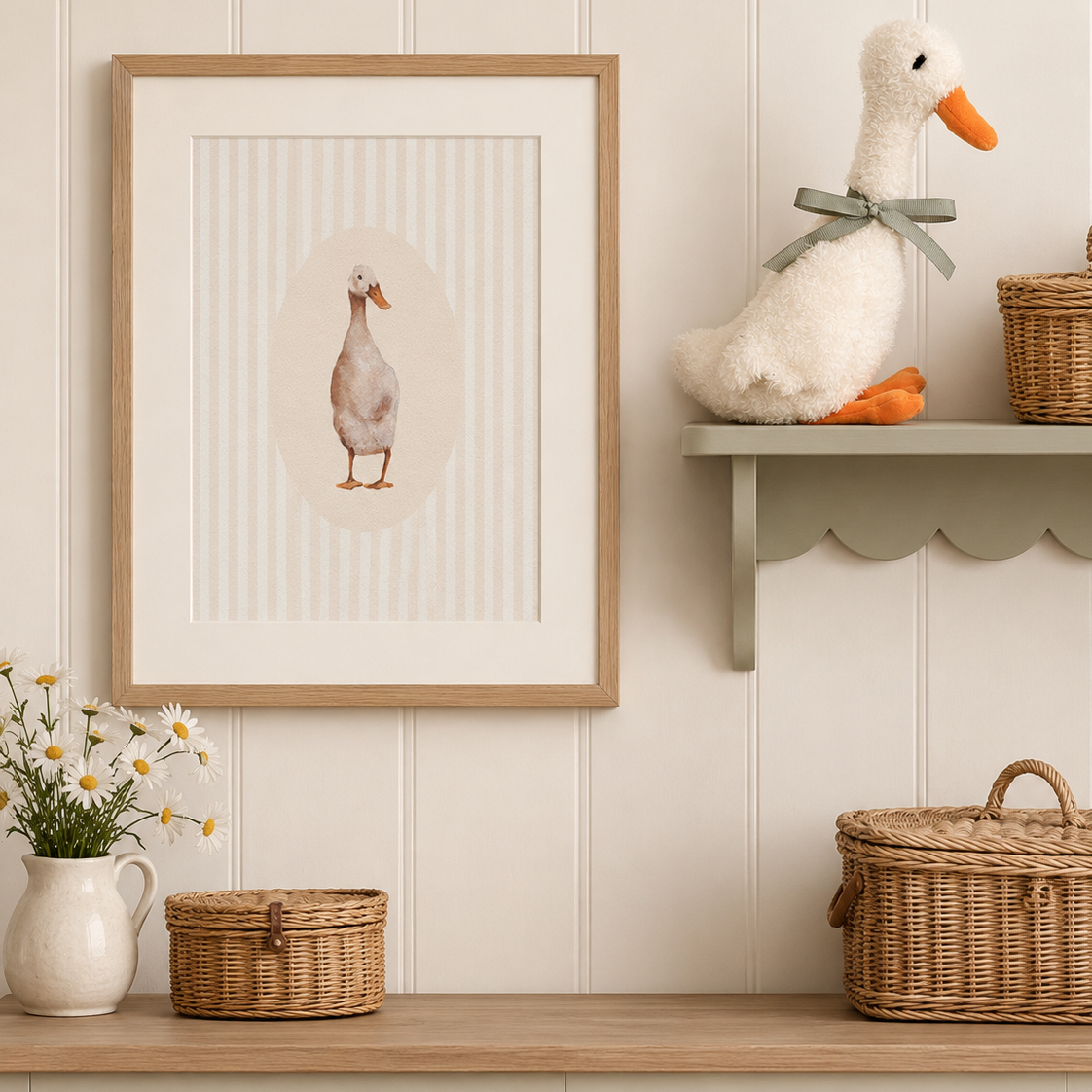 'Duck in Stripe' print