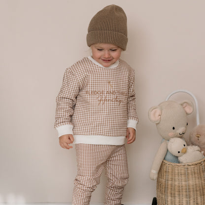 Childrens Jumper - Brown Gingham