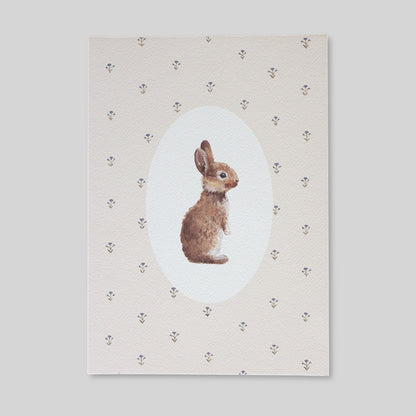 'Bunny in Floral' print