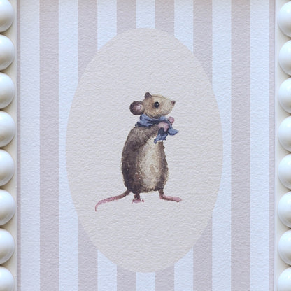 Mouse in Stripe with bobbin frame A5