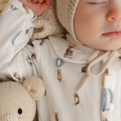 Cotton Babygrow - Mouse & Air Balloon