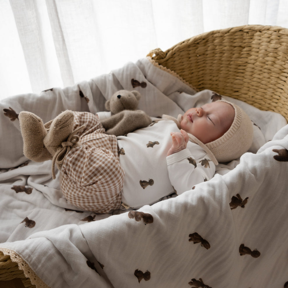 Heirloom Teddy Bear Baby Blanket Australia | Organic Cotton & Vintage ...
