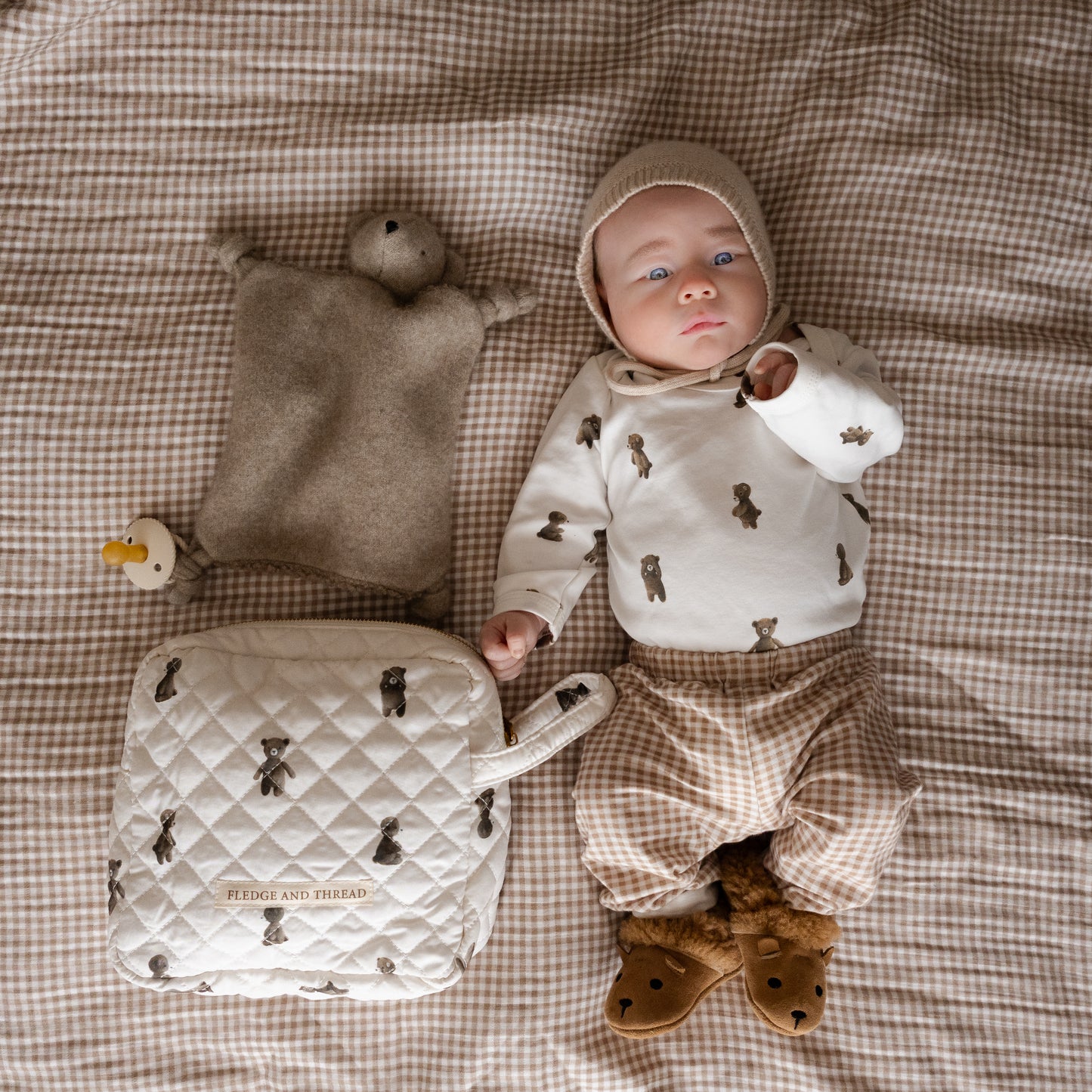 Quilted change bag - Teddy Bear