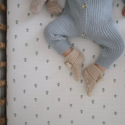 Cot sheet - Blue floral