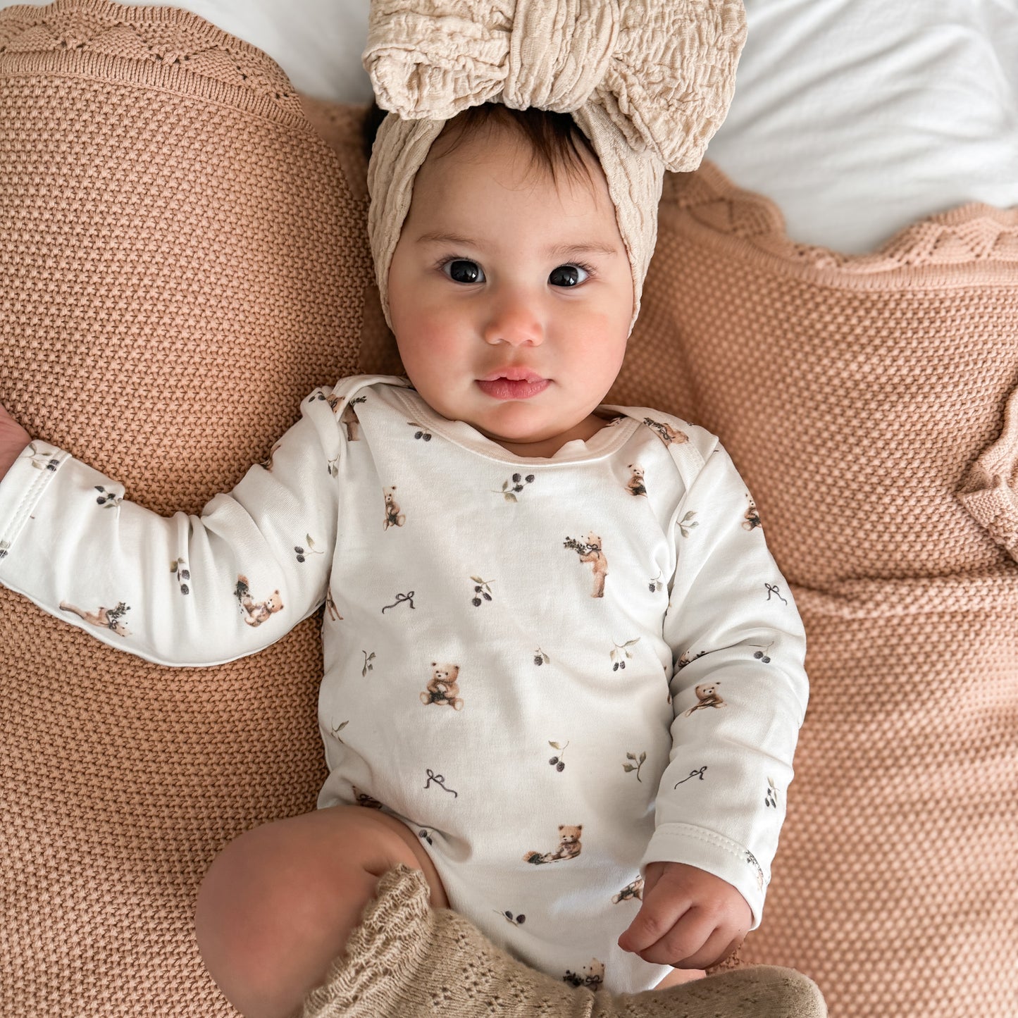 Long sleeve bodysuit - Bear with Berries