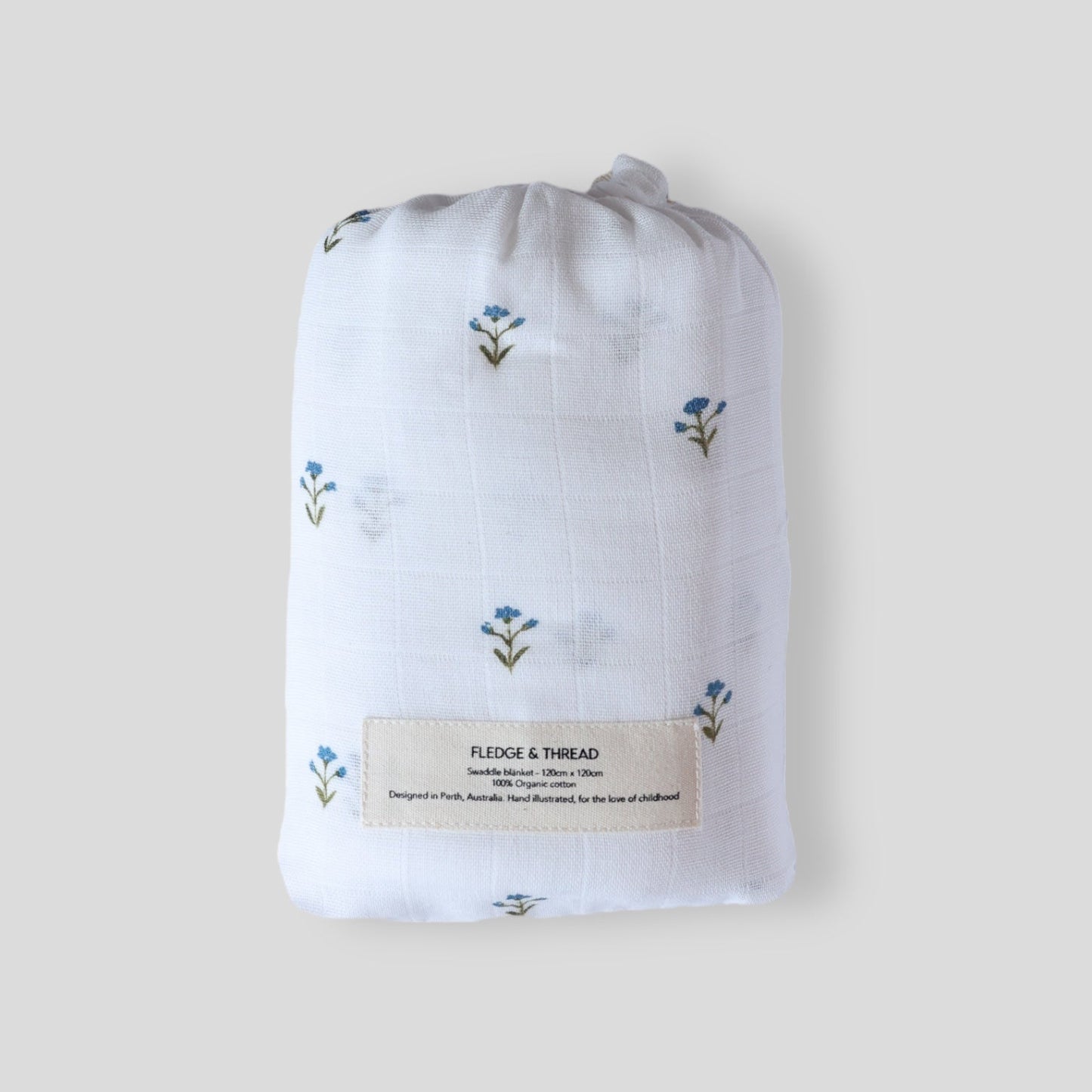 Blue Floral swaddle - Seconds - no bag
