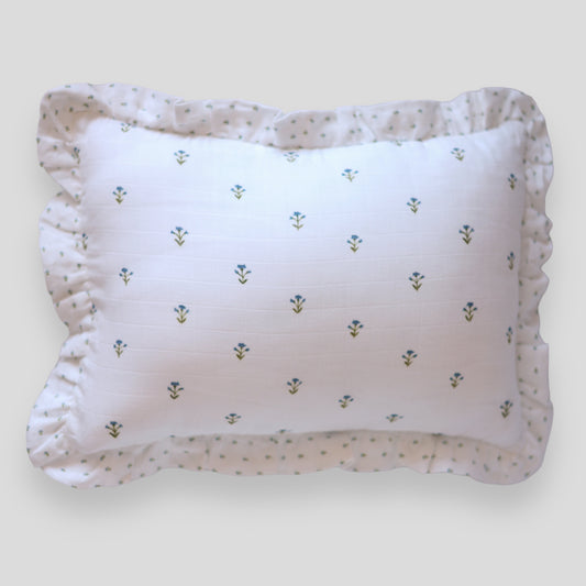 Blue floral cushion