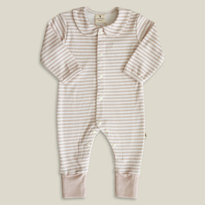 Cotton Babygrow - Sand Stripe