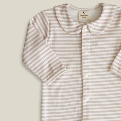 Cotton Babygrow - Sand Stripe