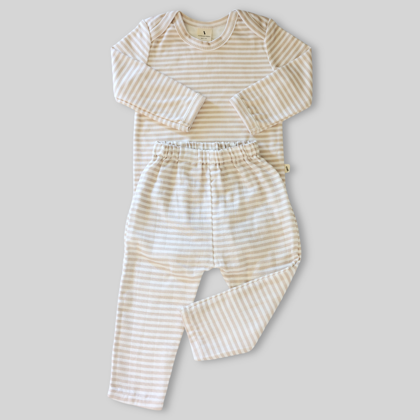 Long sleeve bodysuit - Sand stripe