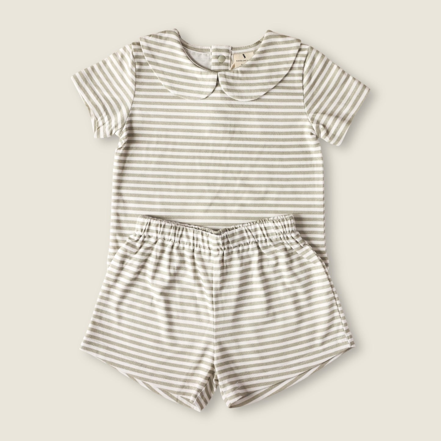 Shirt and Short set - Green stripe