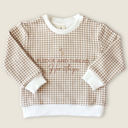 Childrens Jumper - Brown Gingham