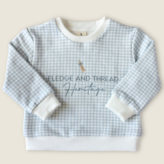 Childrens Jumper - Blue Gingham