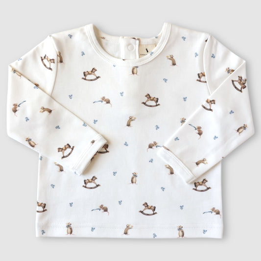Long sleeve top - Mouse and Rockinghorse