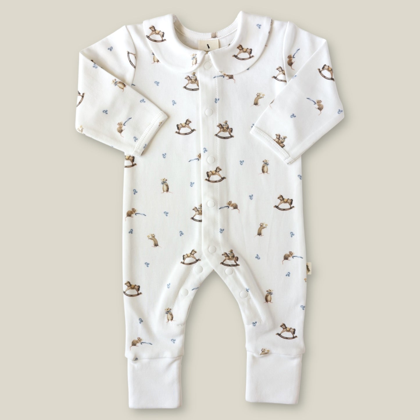 Cotton Babygrow - Mouse and Rockinghorse