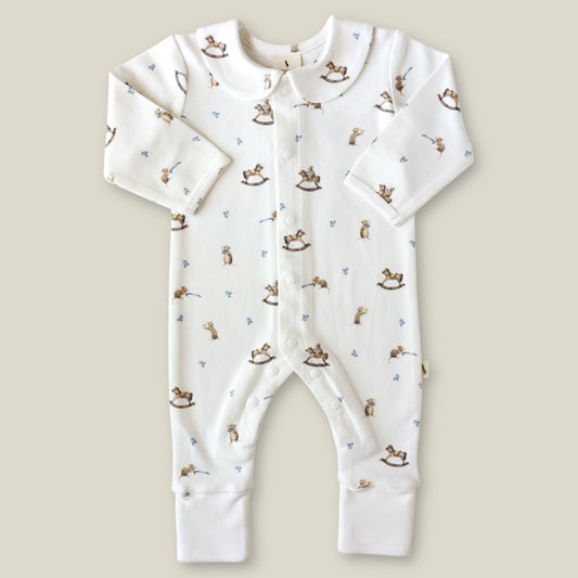 Cotton Babygrow - Mouse and Rockinghorse