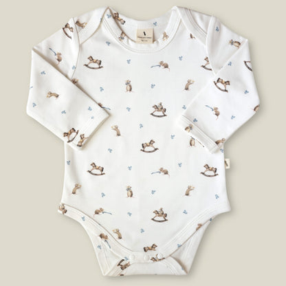 Long sleeve bodysuit - Mouse and Rockinghorse