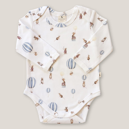 Long sleeve bodysuit - Mouse & Air Balloon