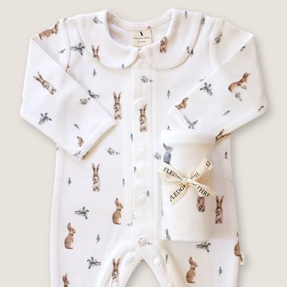 Cotton Babygrow - Bunny Tea Party