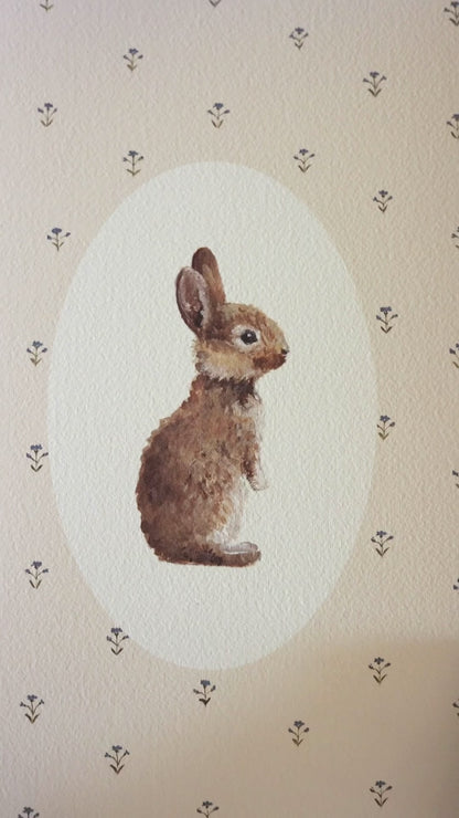 'Bunny in Floral' print