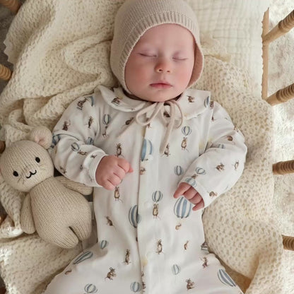 Cotton Babygrow - Mouse & Air Balloon