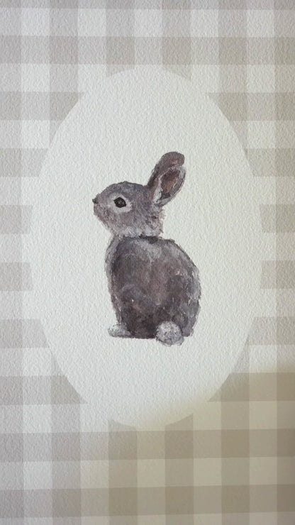 'Bunny in Gingham' print