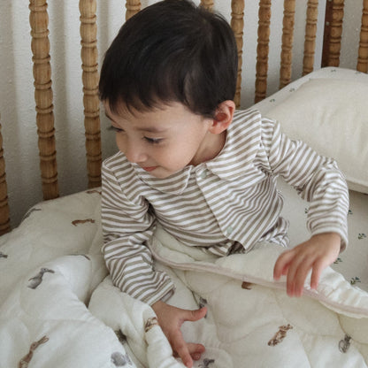 Cotton Babygrow - Green stripe