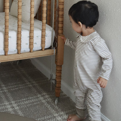 Cotton Babygrow - Green stripe