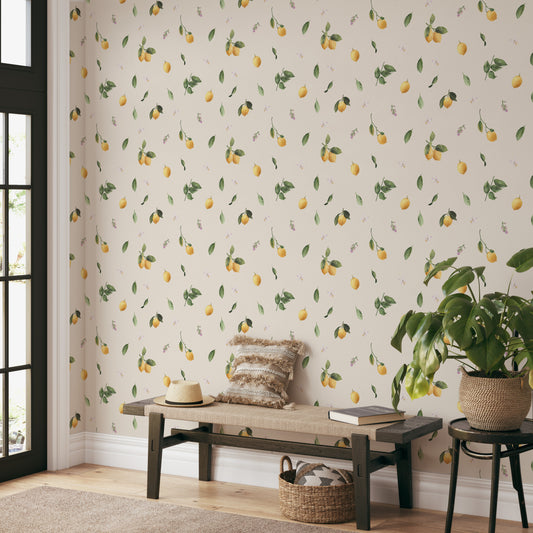 'Lemons' wallpaper roll