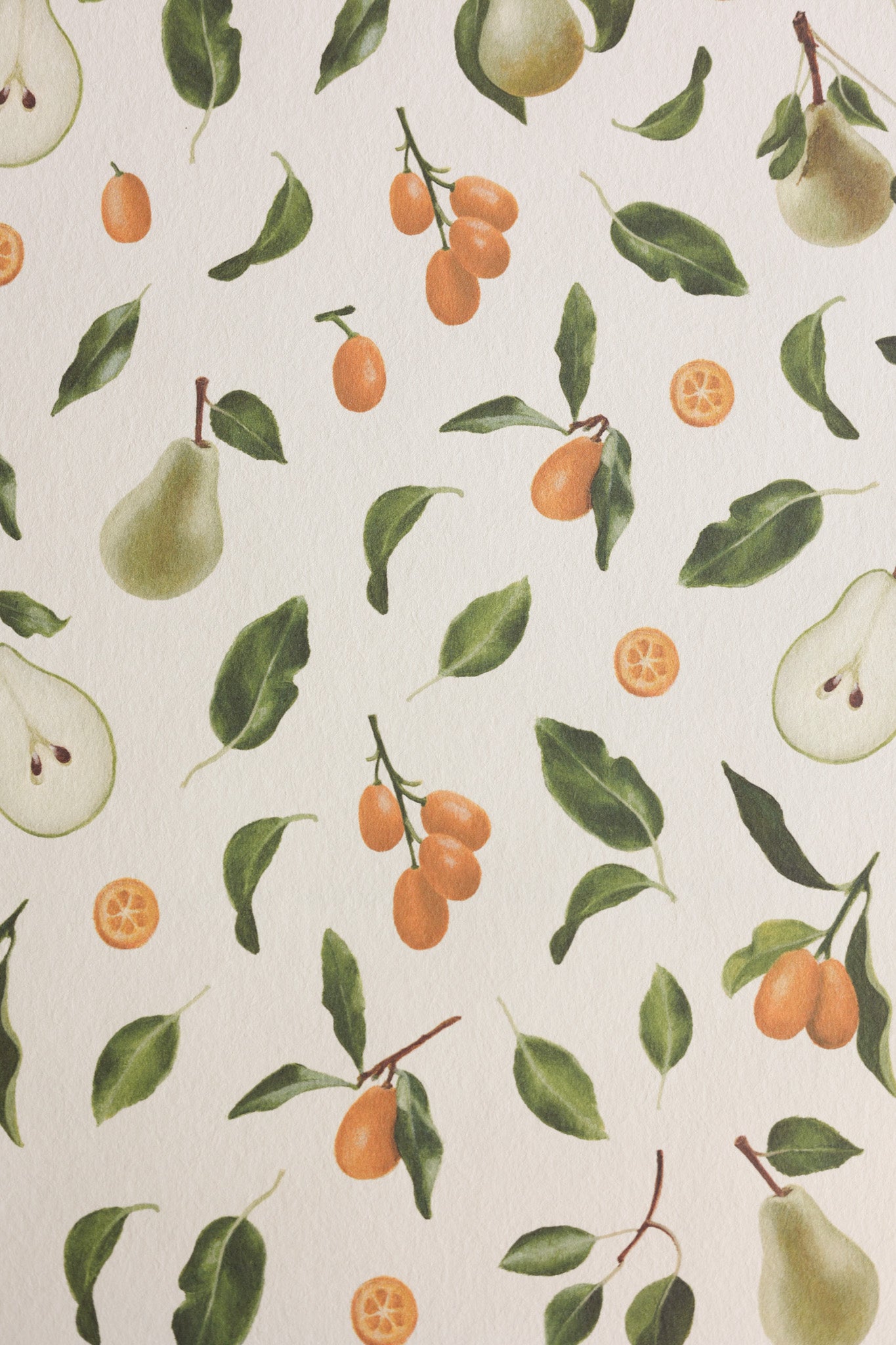 'Pears and Kumquats' wallpaper roll